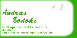 andras bodoki business card